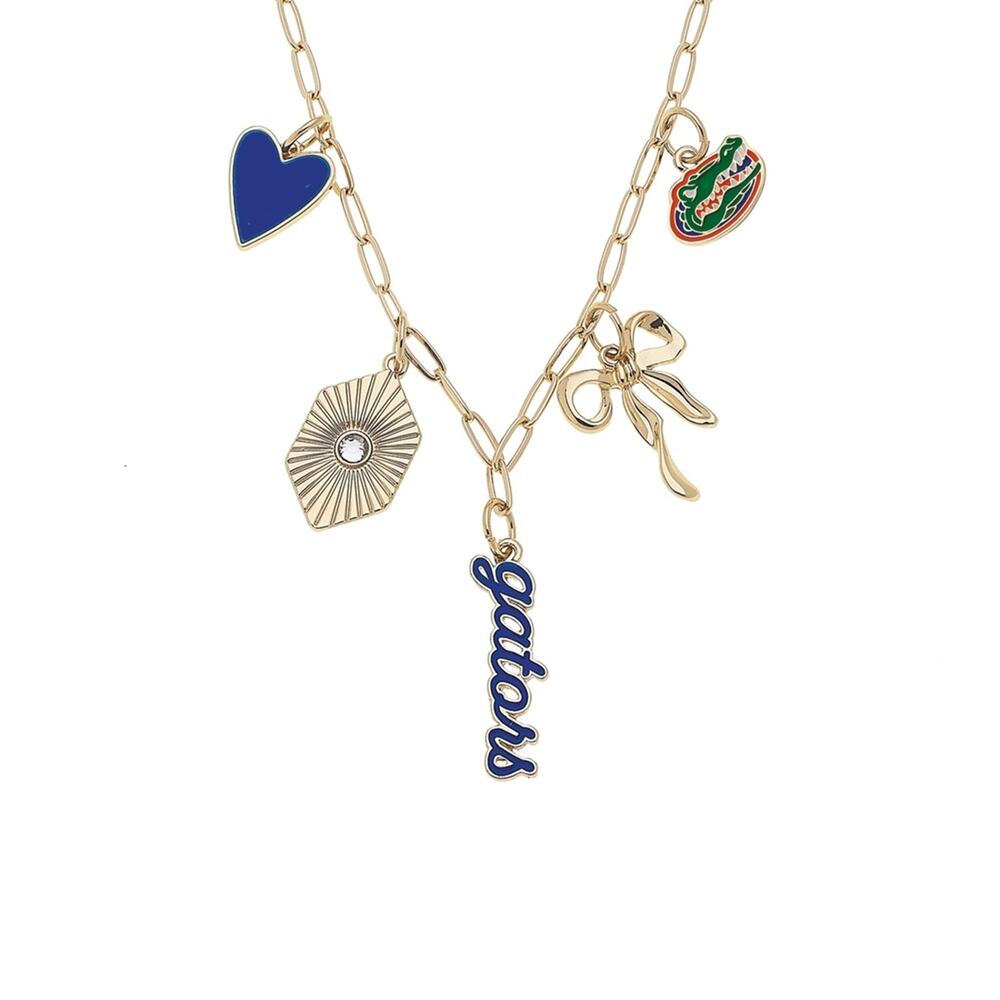 Gameday Charm Necklace – Orange & Blue